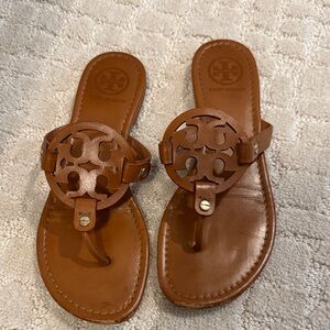 Tory Burch Tan Leather Thong Sandals